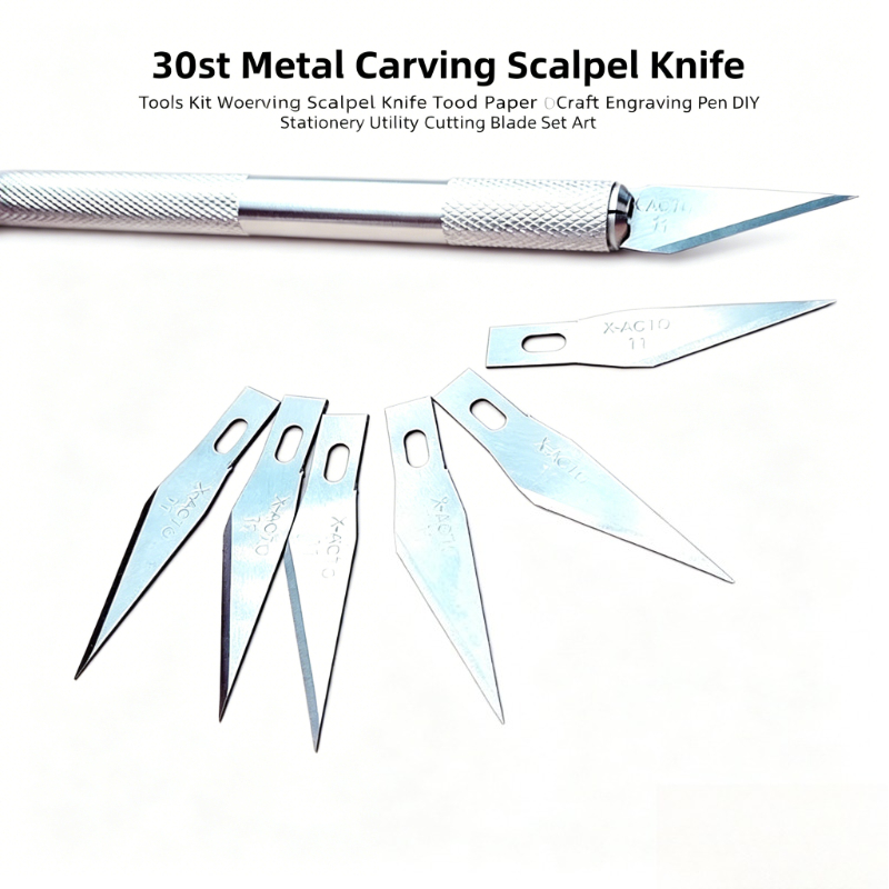 Hobby Knife Blade - 30Set Engraving Scalpel Knife Kit Metal