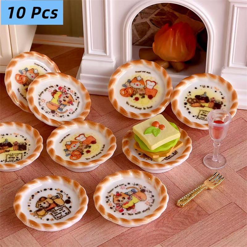 Model Kit Resin - 10Pcs/set Dollhouse Miniature Puppy Dog Print