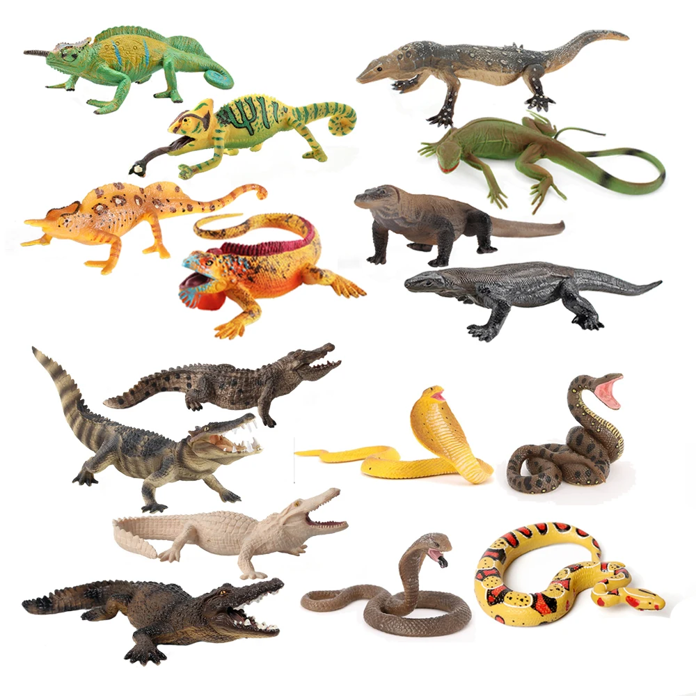 Model Kit Lizard - Plastic Chameleon Model Toy Iguana Crocodile