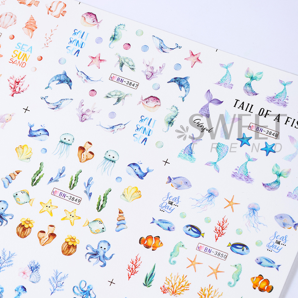 12 Designs Summer Ocean Theme  - đánh giá và giá Waterslide Decal Paper