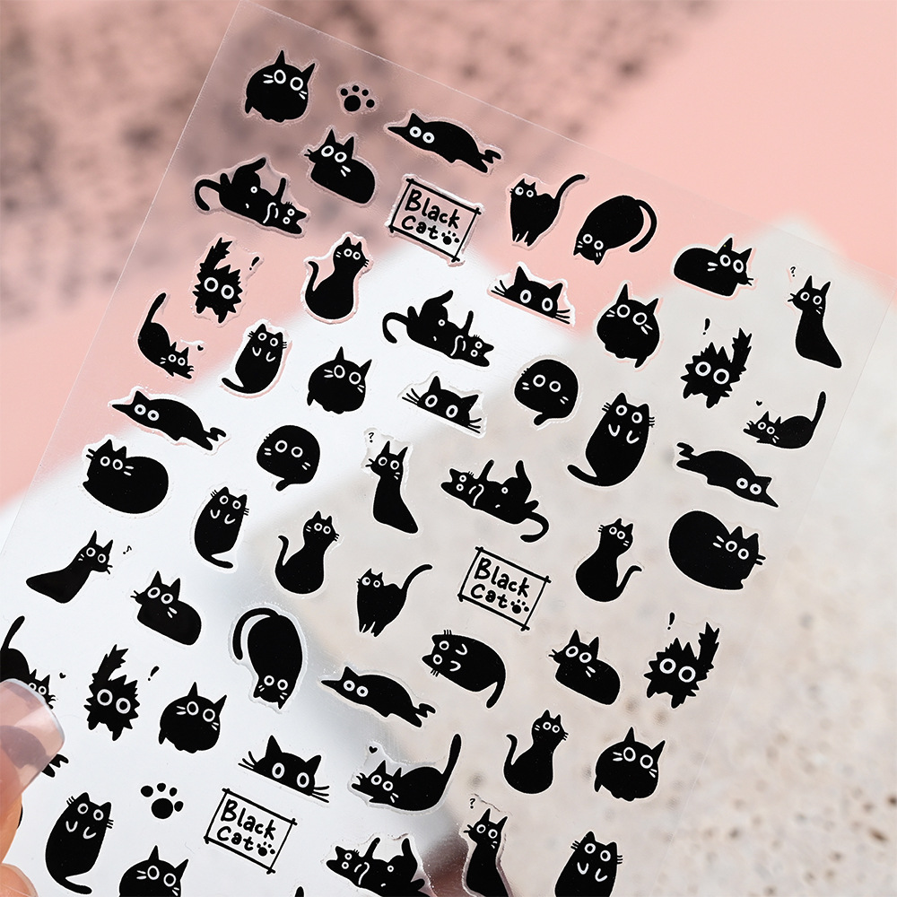 6/12Pcs Black Cat Stickers for - đánh giá và giá Waterslide Decal Paper