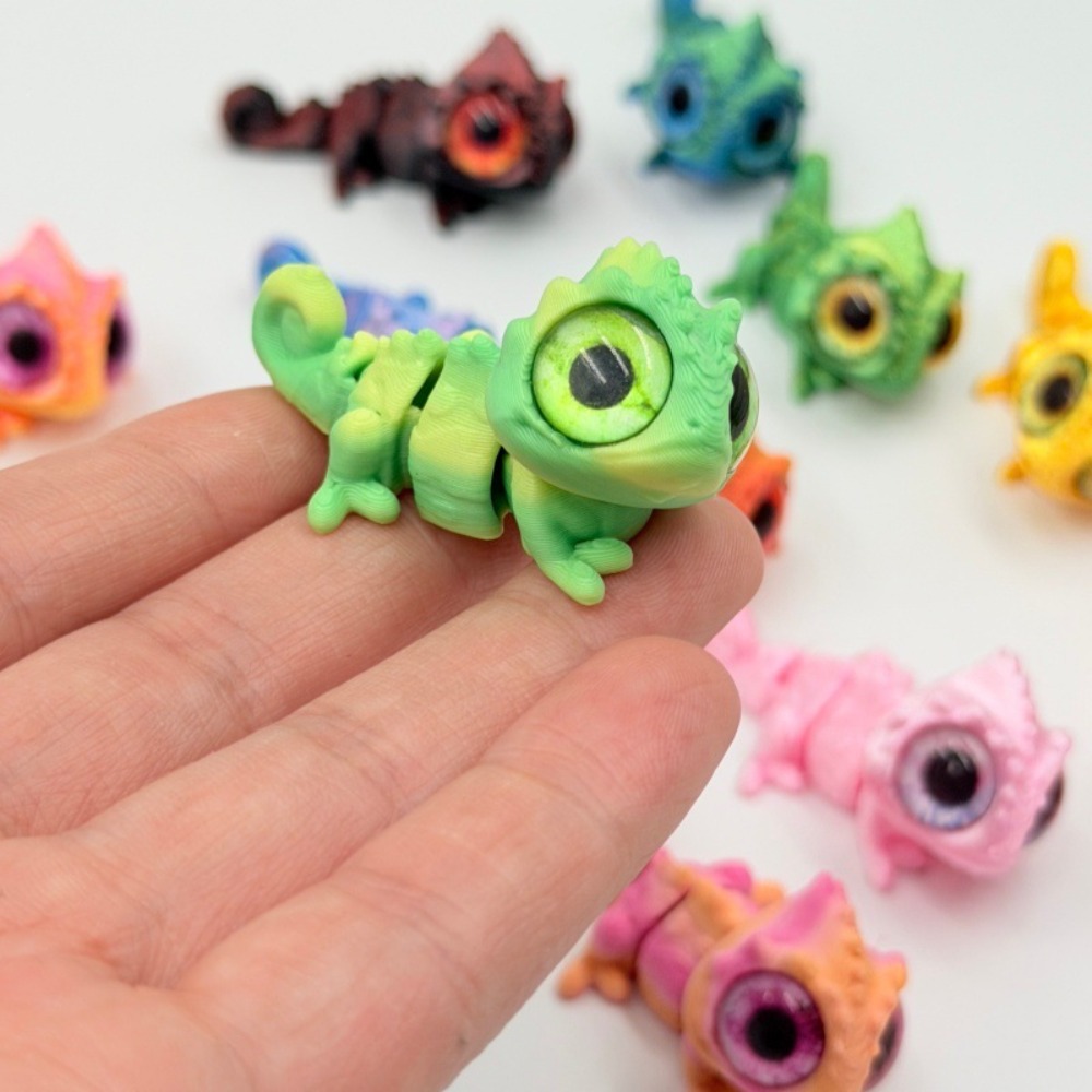 3D Printed Mini Chameleon Figu - đánh giá và giá Model Kit Lizard