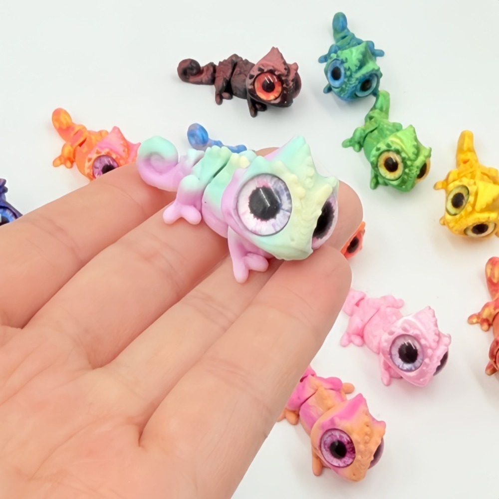 3D Printed Mini Chameleon Figu - đánh giá và giá Model Kit Lizard