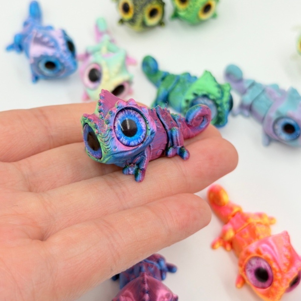 3D Printed Mini Chameleon Figu - đánh giá và giá Model Kit Lizard