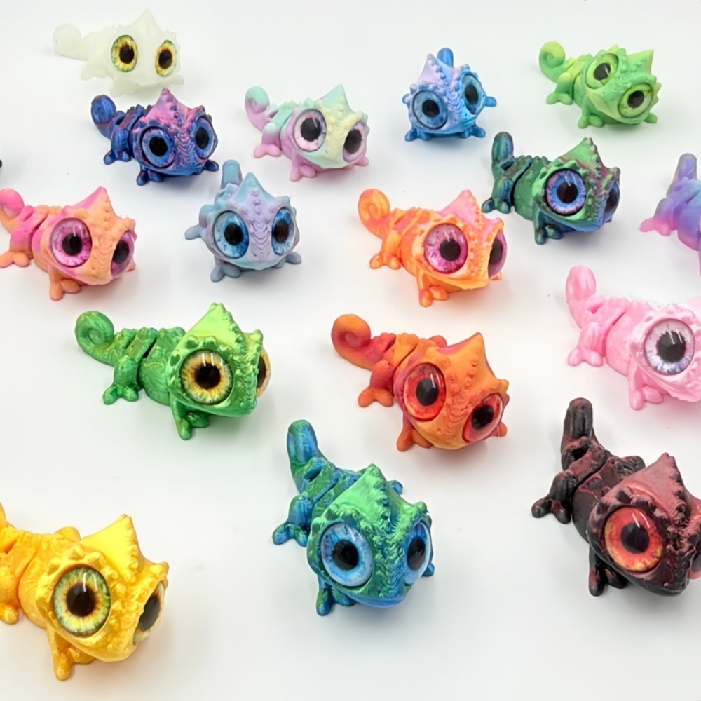 3D Printed Mini Chameleon Figu - đánh giá và giá Model Kit Lizard