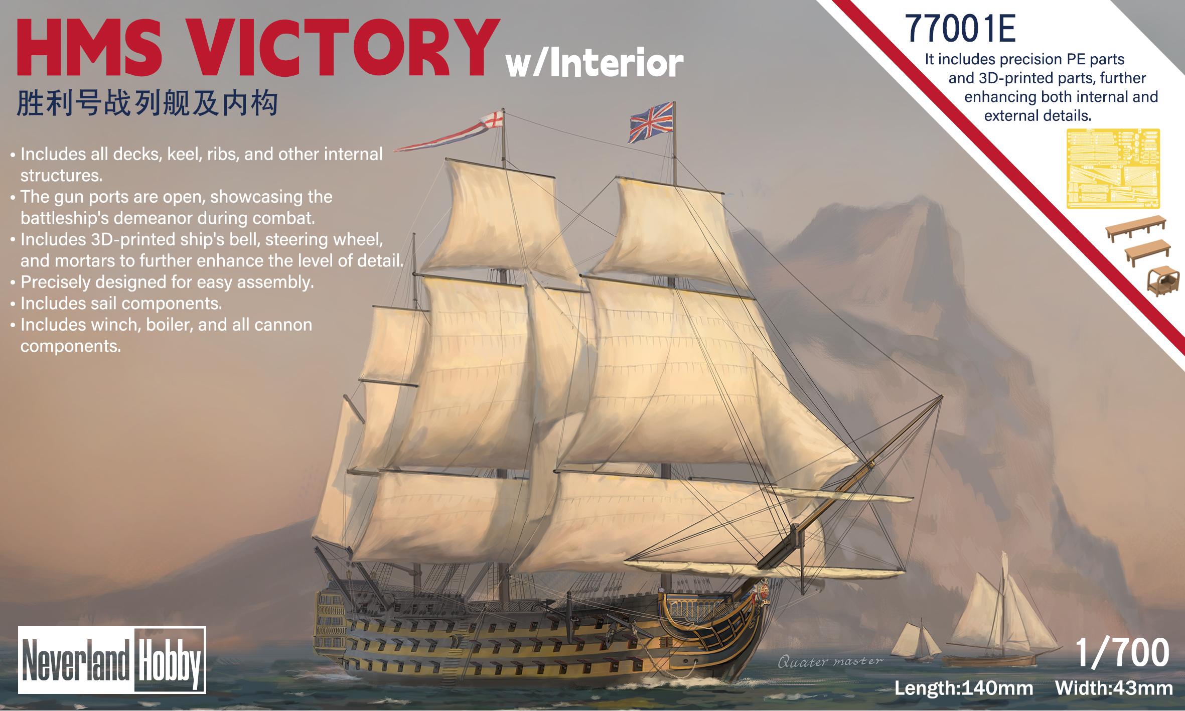 1/700 HMS Victory w/Interior ` - đánh giá và giá Model Kit Hms Victory